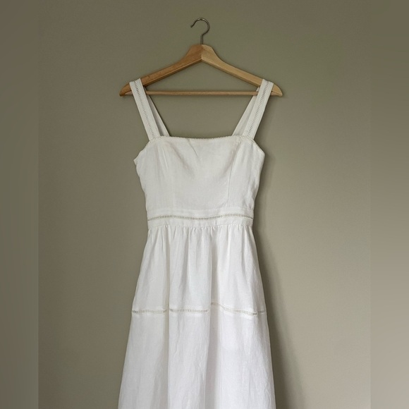 NEW Reformation Everett Linen Sleeveless Midi Dress White | US 0 UK 4 - Picture 11 of 16